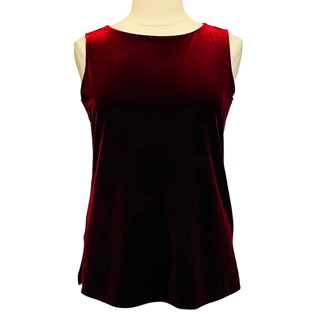 BARGAIN 2/$15 Chico’s Burgundy Velvet Top sz 2/L